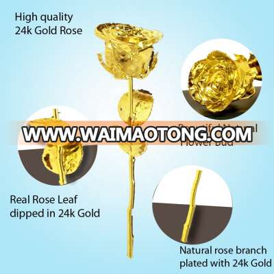 24k Natural Plated Real Golden Rose